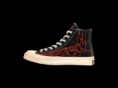 “ALL-DEAD” CHUCK 70s brutalism chuck taylor converse custom dead death design footwear illustration red shoes sneaker