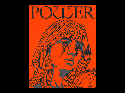 (YOUR) POῳER billie eilish blood brutalism cover art design graphic illustration line minimal portrait poster power red tears type typeface typography your power