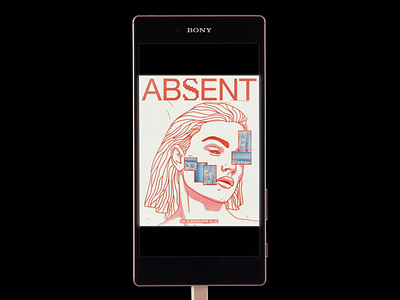 AB S͓̽ENT x BONY absent design graphic illustration lofi minimal mockup phone portrait red type typography ui ux vintage