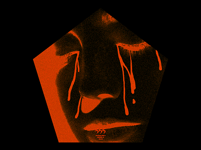 ƼƼƼ (SULLEN-5) bred brutlaism cry design grain graphic minimal pentagon portrait red shape tears type typography