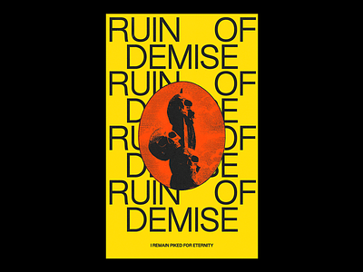 RUIN OF DEMISE death design graphic illustration minimal red ruins type typography vintage illustration xerox yellow