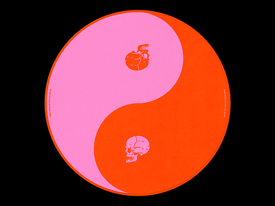 HV-YIN-YANG ☯️ death design graphic illustration minimal pink red skulls spirituality symbols type yin-yang yinyang