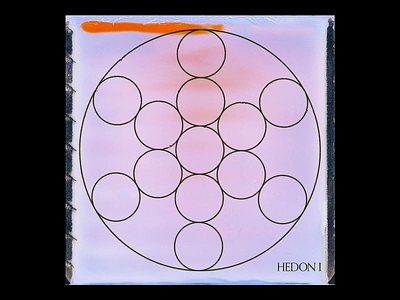 HÈÐÖN I album art circles design esoteric glyphs gradient graphic illustration minimal red type typography