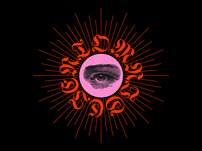 𝔒𝔐𝔑ℑ𝔖ℭℑ𝔈𝔑𝔗 design esoteric eye graphic illustration minimal omniscient red religion type typography
