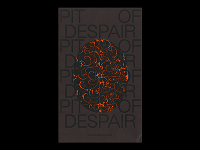PIT OF DESPAIR dark design graphic illustration minimal pit of despair portal red type typography