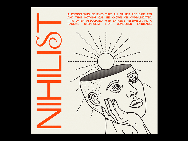 NIHILI𝓢T design graphic illustration minimal nihilism portrait sad type typography