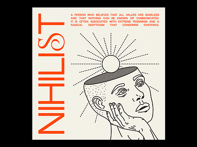 NIHILI𝓢T design graphic illustration minimal nihilism portrait sad type typography