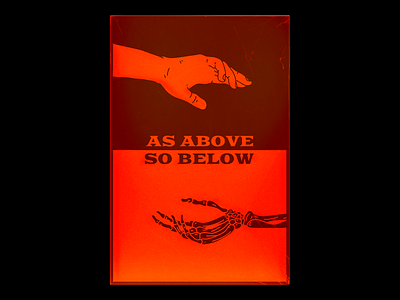 𝐀𝐒 𝐀𝐁𝐎𝐕𝐄 𝐒𝐎 𝐁𝐄𝐋𝐎𝐖 (On Acrylic) acrylic as above so below design graphic hands illustration minimal poster red skeleton type typography