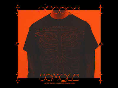 HV ‘RIBCAGE’ SAMPLE T-SHIRT COMING 2.2.22 apparel branding clothing cross design graphic occult red skeleton t shirt type typography