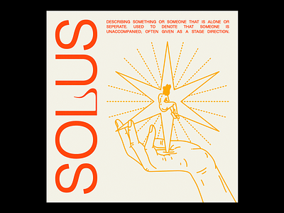 SOﾚUS alone design graphic hands illustration isolation lonely minimal red solus type typography
