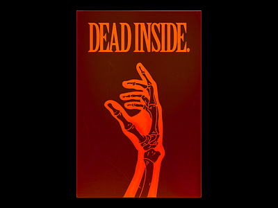 𝐃𝐄𝐀𝐃 𝐈𝐍𝐒𝐈𝐃𝐄. (On Acrylic) acrylic dead design graphic hand illustration minimal mock up red render skeleton type typography