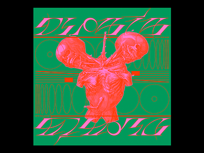 ɖųơʂıʂ anatomy conjoined design graphic green illustration minimal pink poster red skulls type typography
