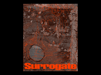 Surrogate cross design graphic illustration mary minimal mother red religion rust type typography
