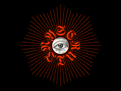 𝕾𝕮𝕽𝖀𝕿𝕴𝕹𝖄 beam design esoteric eye glyph graphic illustration minimal ray red star type typography