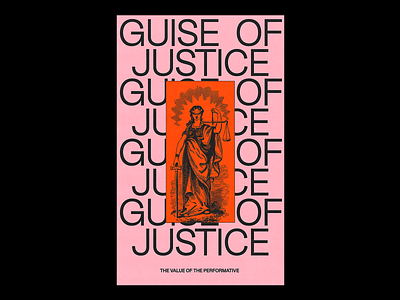 GUISE OF JUSTICE design graphic illustration justice minimal pink poster print red scales type typography vintage