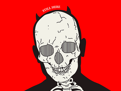 STILL HERE creativeharry debut design devil graphic illustration line minimal skull tattoo type typography