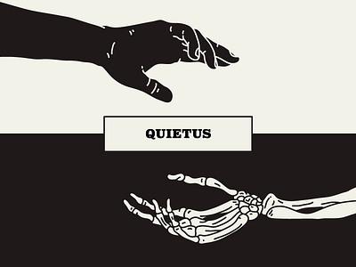 Quietus creativeharry death debut design graphic hands illustration line minimal tattoo type typography