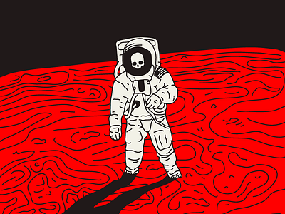 Deathstronaut astronaut creativeharry design graphic illustration line minimal skull space tattoo type typography