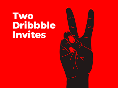 Two Dribbble Invites design dribbble debut graphic hand harryvector illustration invite line minimal tattoo type typography