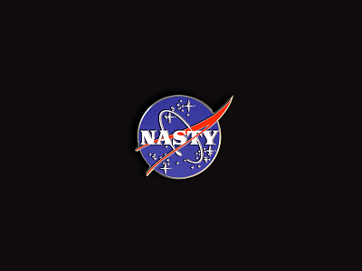 NASTY design enamel graphic harryvector illustration line minimal nasa pin space type typography