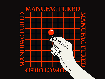 Manufactured capitalism consumerism design food graphic harryvector illustration line minimal red type typography