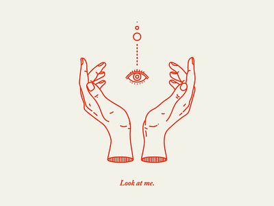 Look at me design eye graphic hand harryvector illustration line minimal occult tattoo type typography