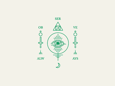 Observe always design eye graphic harryvector illuminati illustration line minimal occult tattoo type typography