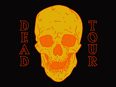 Dead Tour death design graphic harryvector illustration line minimal poster red skull tattoo typography