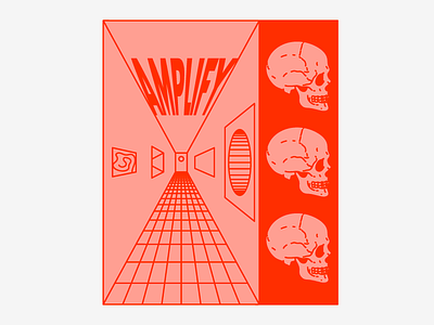Amplify amplify design graphic harryvector illustration line minimal poster red skull tattoo typography