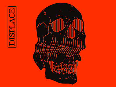 Displace design displace graphic harryvector illustration line minimal portrait red skull tattoo typography