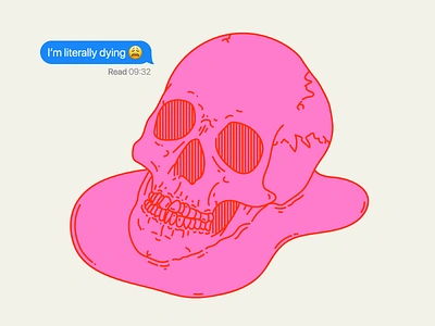 I'm literally dying 😩 design graphic harryvector heatwave hot illustration imessage minimal red skull tumblr typography