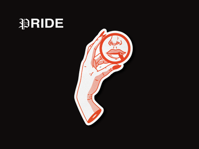 7 Deadly Sins: Pride 💅💄 deadly design graphic hand harryvector illustration line lips lipstick minimal red sins sticker pack stickers type typography