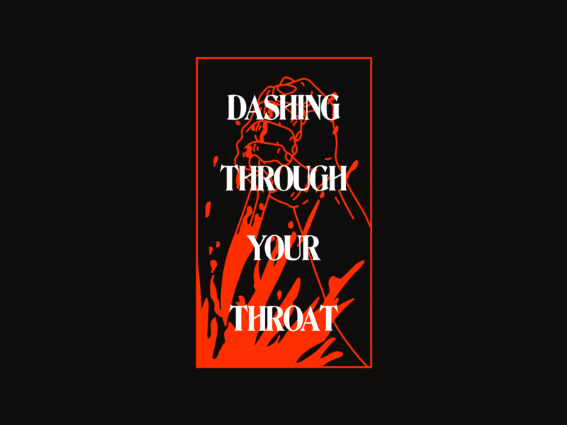 Dashing through your throat blood christmas design graphic harryvector illustration knife line minimal red slash type typography