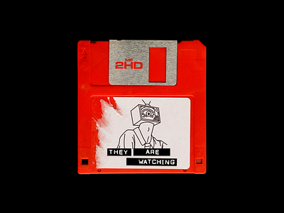 THEY ARE WATCHING brutalism design flash floppy disk graphic illustration memory mockup red type typography