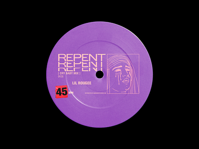 REPENT [Cry Baby Mix] brutalism design graphic illustration mockup pink purple red type typography vinyl vinyl record