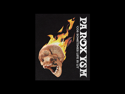 Paroxysm brutalism cooper death design flames ghost rider graphic mockup poster skull type typography