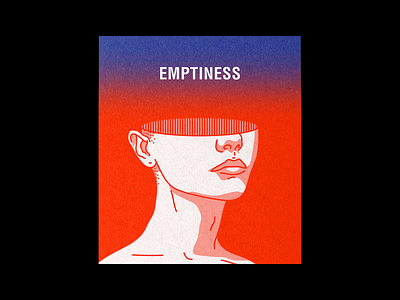 EMPTINESS blue design fade graphic illustration line minimal pink print red type typography