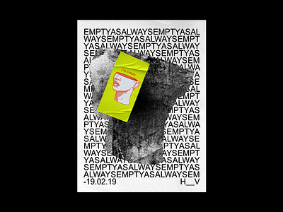 EMPTYASALWAYS arial brutalism design graphic illustration line poster red repeat sticker type typography