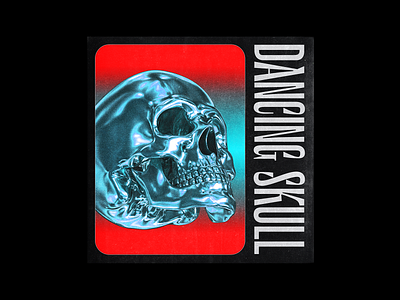 Dancing Skull brutalism design gradient graphic le murmure mockup poster red skull type typography