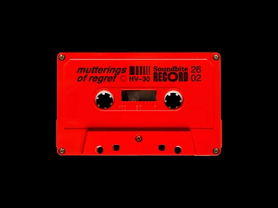 mutterings of regret brutalism cassette design graphic mockup red tape tape recorder type typography