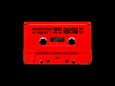 mutterings of regret brutalism cassette design graphic mockup red tape tape recorder type typography