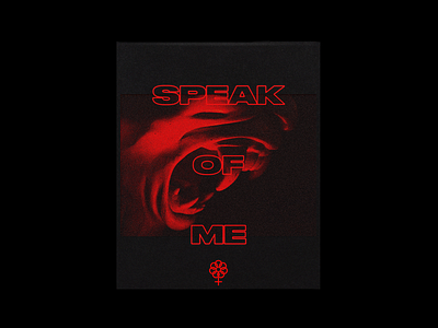 SPEAK OF ME black brutalism design devil graphic mockup poster print red satan teeth type typography