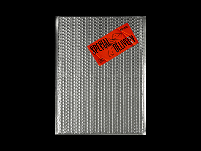 Special Delivery brutalism delivery design envelope graphic illustration metallic mock up post red royal mail sticker typography