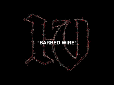 "BARBED WIRE" 3d barbed wire blood design graphic helvetica illustration mock up off white parody render rendered typography