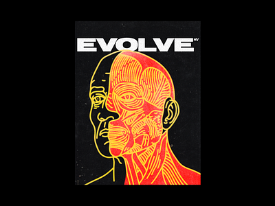 ᴇᴠᴏʟᴠᴇ anatomy brutalism design evolve graphic illustration line portrait poster type typography