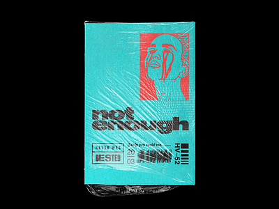 not enough brutalism crying design graphic illustration line mock up plastic poster red type typography