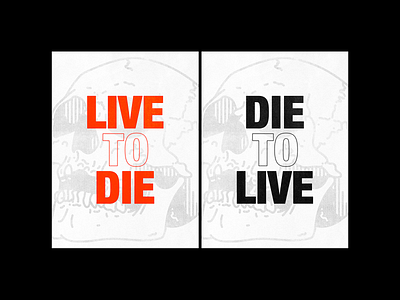 LIVETODIE DIETOLIVE brutalism death design die graphic illustration line minimal poster red skull type typography