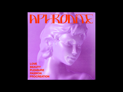 Aphrodite aphrodite brutalism design goddess graphic greek helvetica purple red statue type typography