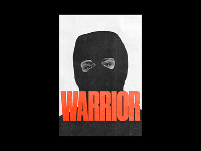 WARRIOR brutalism design feminism graphic minimal poster red type typography warrior