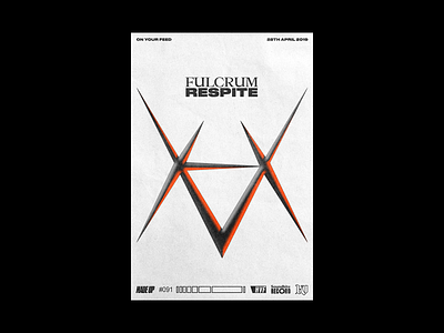 Fulcrum Respite band brutalism design festival gradient graphic illustration logo minimal monogram poster red type typography